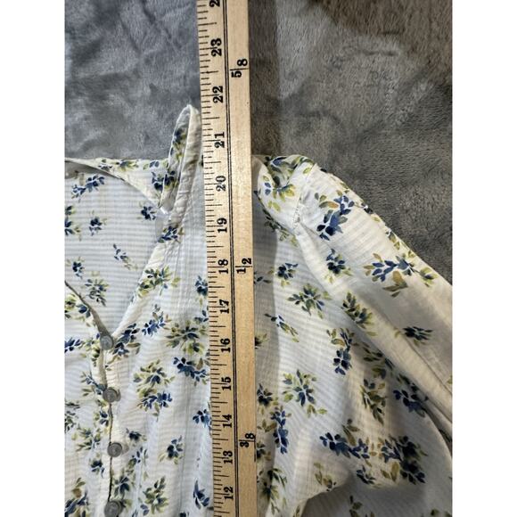 Time and Tru Floral Peplum Blouse XXXL (22) Button Front Long Sleeve Fit Smaller - Picture 7 of 7